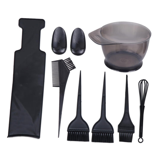 Set Hair Coloring Kit Hair Color Board Hair Dye Coloring Hair Mixing Spoon Coloring Board Hair Coloring Comb Hair Dye Brush and Hair Coloring Bowl Hair Dye Tint Brush Black